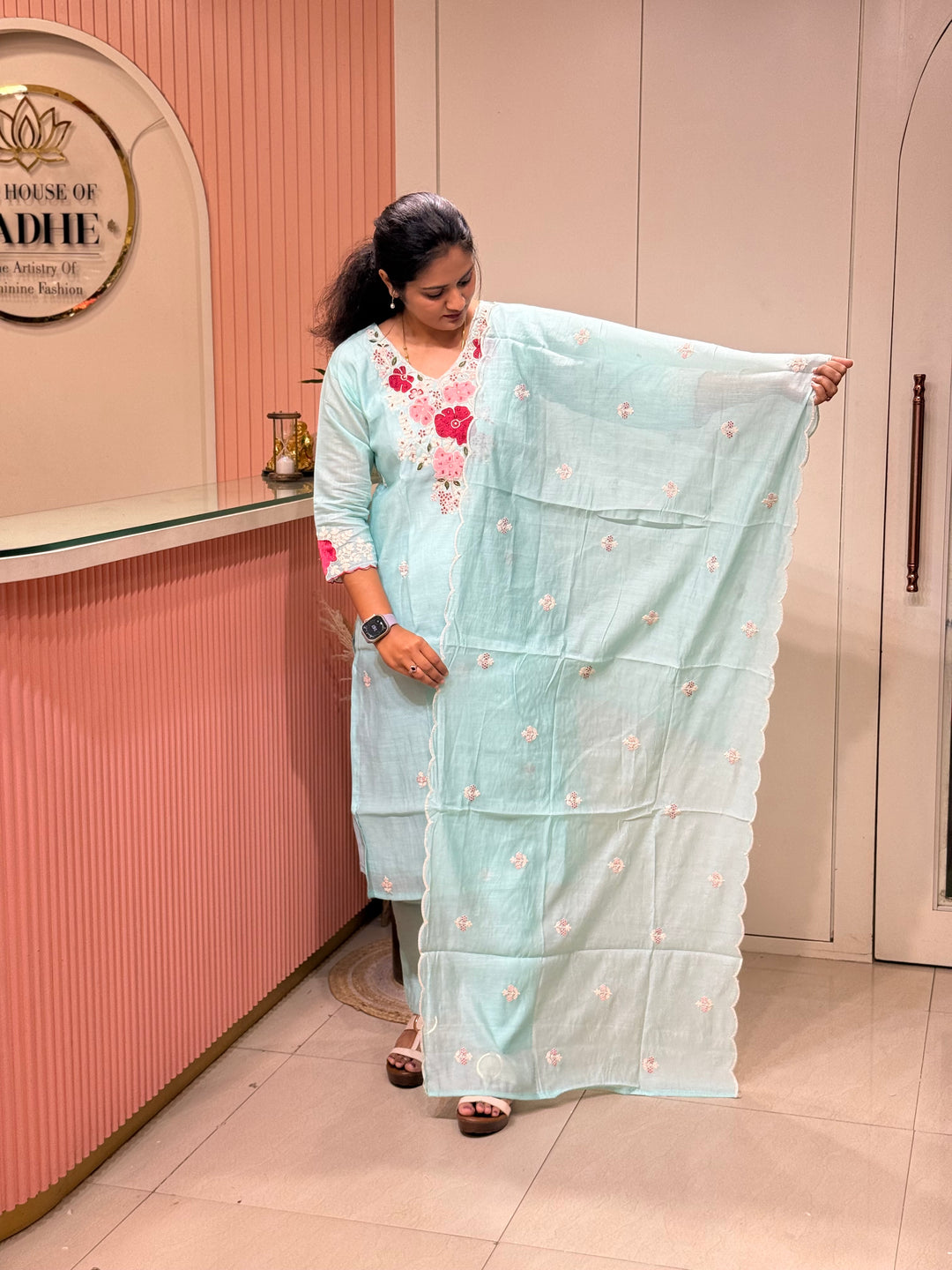 Mul Chanderi Collection with Embroidery work  | R208