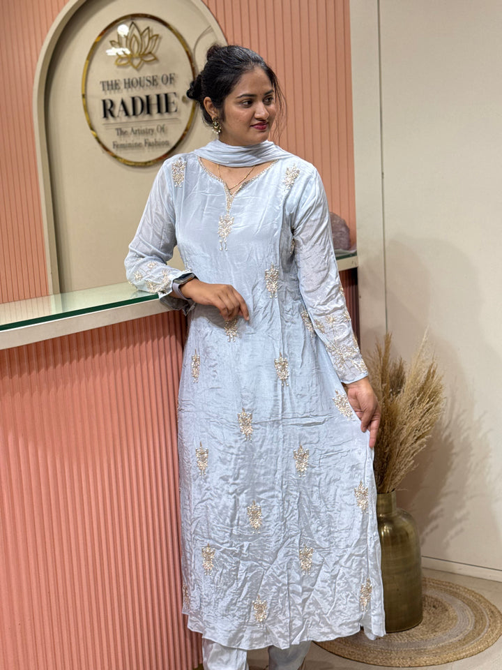Pure Chinon Handwork Collection Party Wear | R177