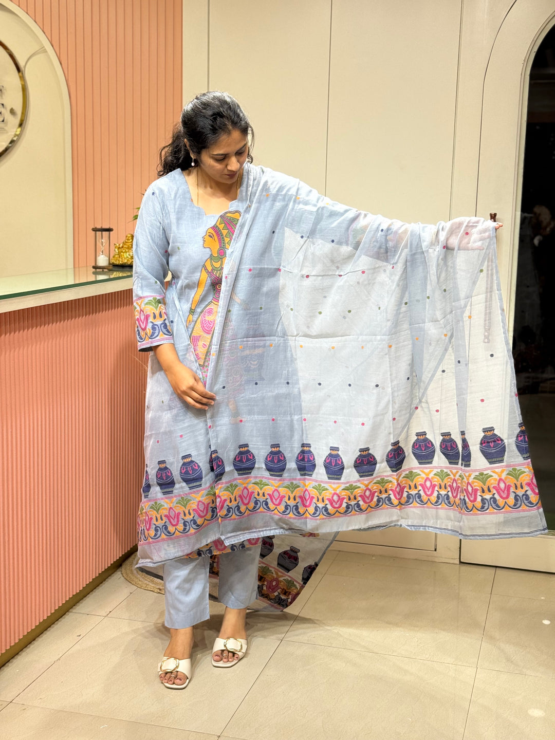 Pure Jamdhani Designer 3 Pcs Set Collection (Cotton Lining)| R211