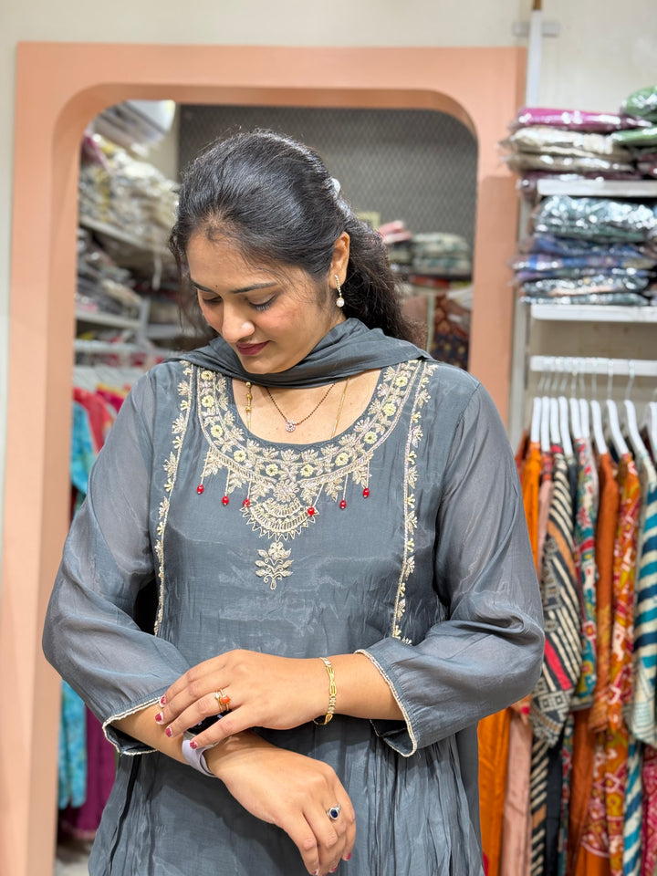 Pure Mul Chanderi Collection with Handwork ( Cotton Lining) | R229
