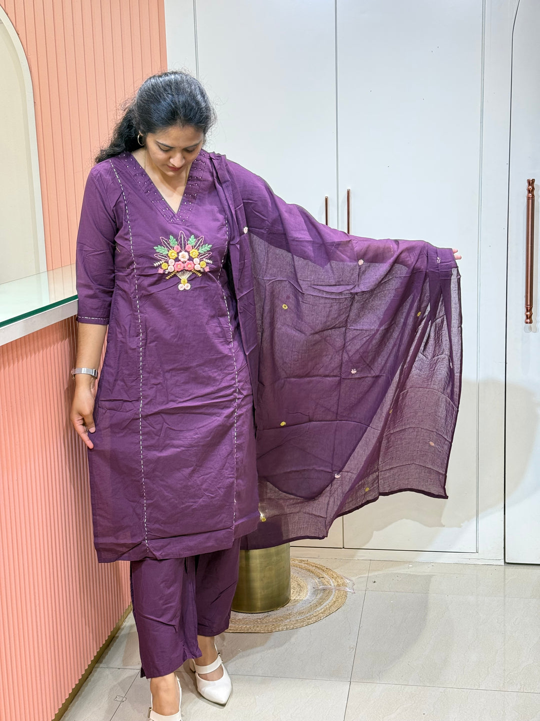 Hand Embroidered 3 Pc Cotton Collection – Summer Special | R166