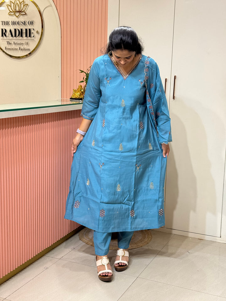 Mul Chanderi Semi Party Wear | R214