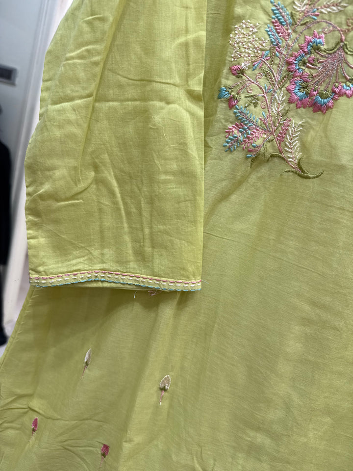 Pure Mul Cotton with Embroidery Work (Cotton Lining)  | R168