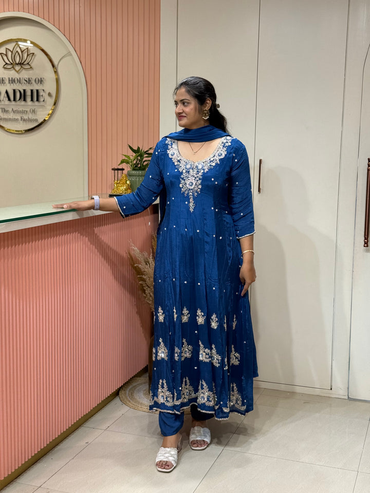 Pure Chinon Festive Collection | Full Handwork, Sequin &amp; Cut Dana | R177