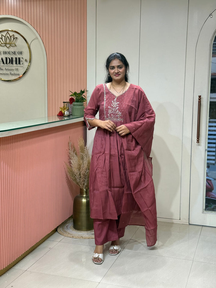 Pure Mul Chanderi Collection with Handwork ( Cotton Lining) | R229