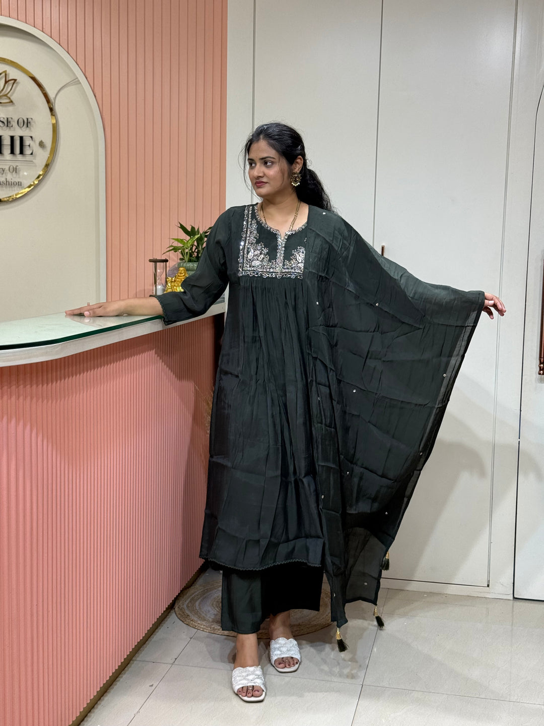 Mul Chanderi Collection with Handwork ( Cotton Lining )| R217