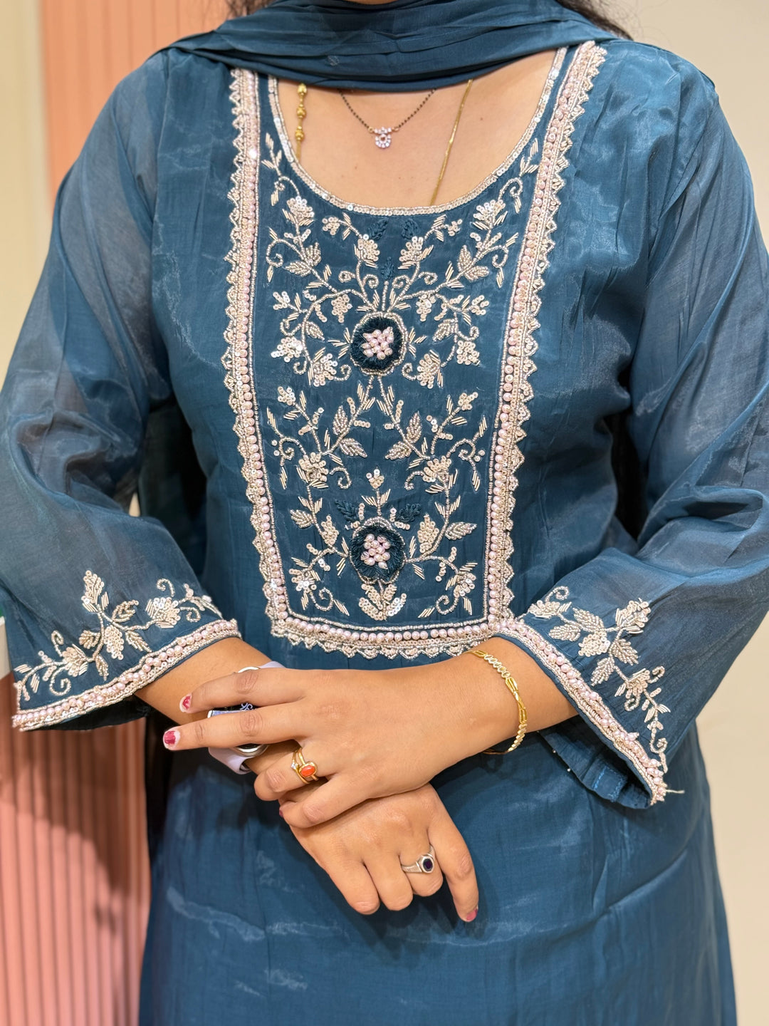 Pure Mul Chanderi Collection with Handwork ( Cotton Lining) | R229