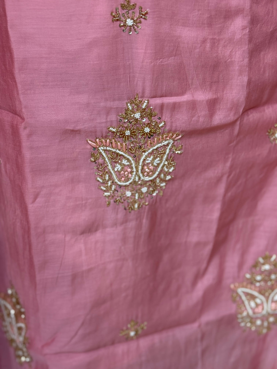 Mul Chanderi Collection Semi Party Wear (Cut Dana &amp; bead Work) A-Line Pattern | R214