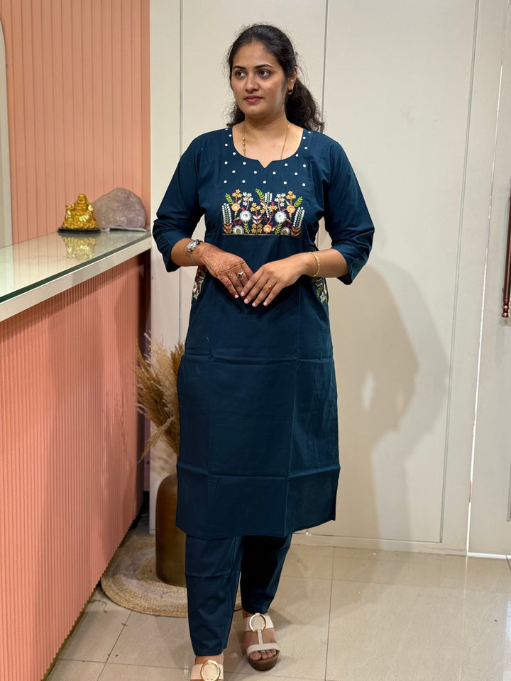 Cotton 2 Pc Kurta Set – Embroidered Collection | R137