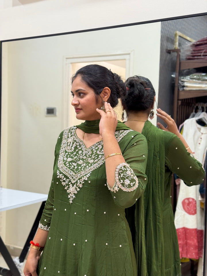 Pure Chinon Handwork Collection Party Wear  | R177