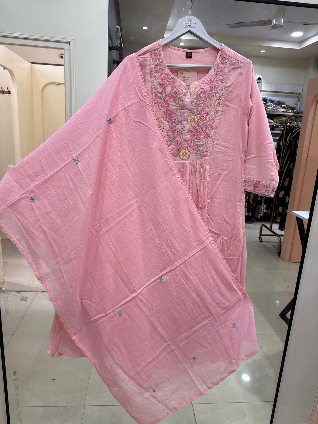 Pure Mul Cotton with Embroidery Work (Cotton Lining)  | R168