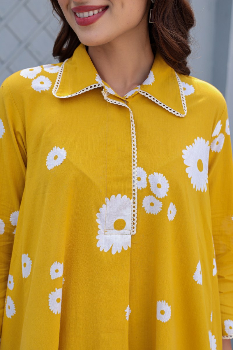 Summer Special - Mustard Floral A-Line Co-Ord ( RADHE16 )