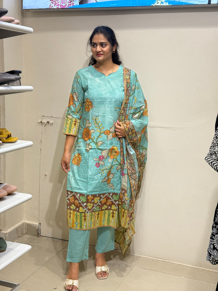 60-60 Cotton Printed 3 Pc Kurta Sets – Premium Soft Collection | R163