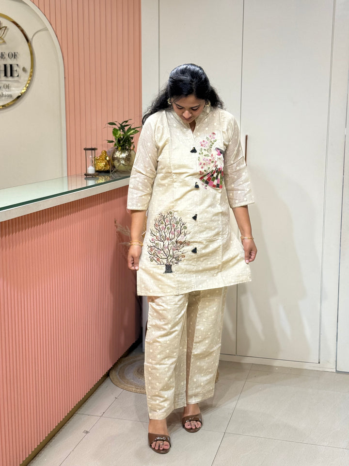 Pure Jamdhani  Two-Piece Designer Collection (Cotton Lining )| R137