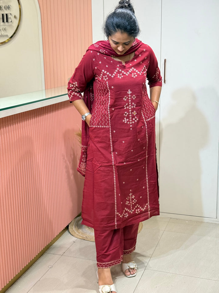 60-60 Cotton 3 piece kurta set | R170