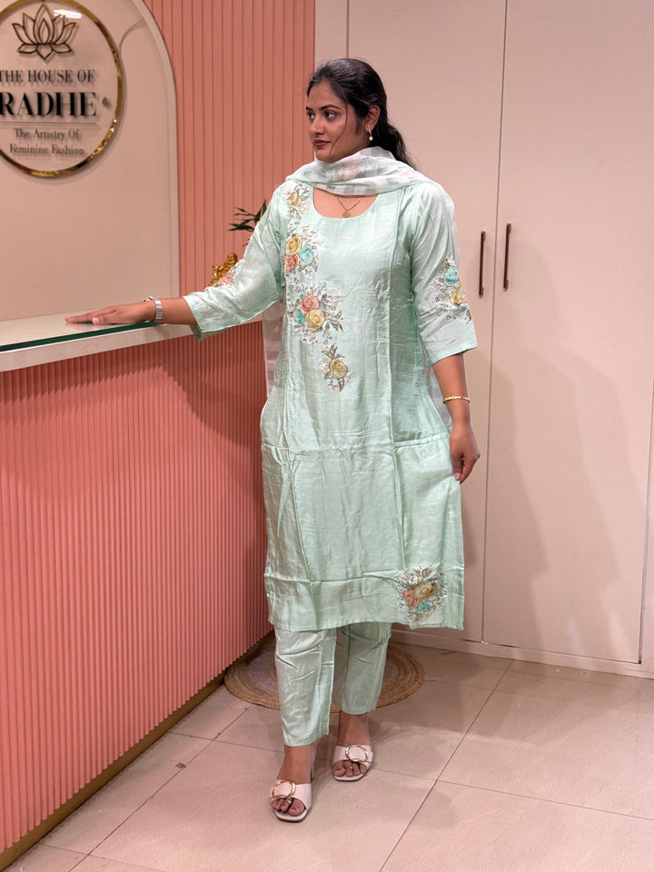 Dola Silk Collection with Floral Work | R219