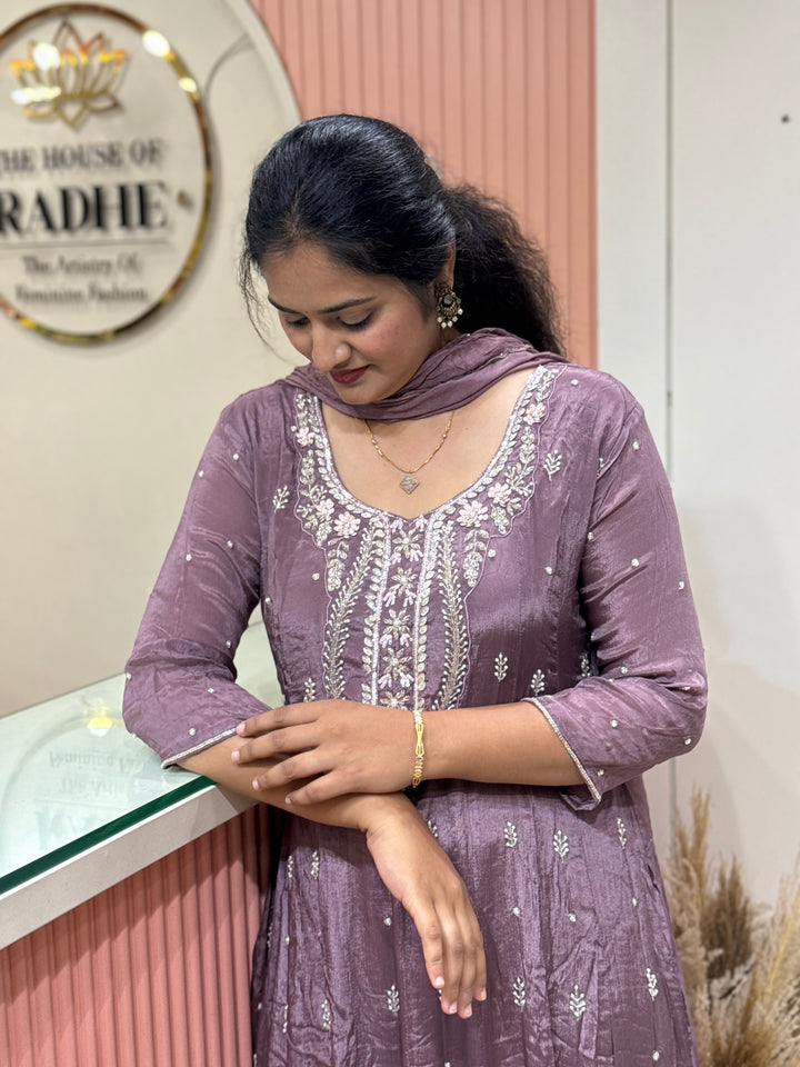 Pure Chinon Handwork Collection Party Wear | R177