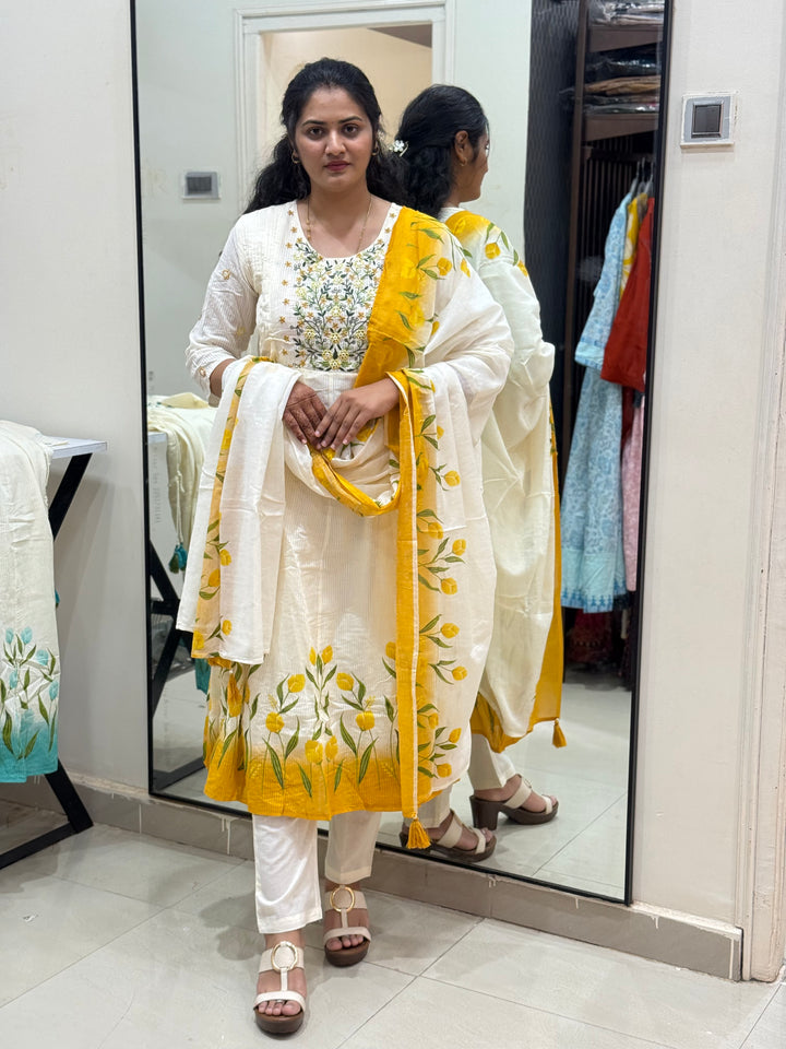 Premium Mul Cotton Anarkali Style Collection with cotton Lining | R164