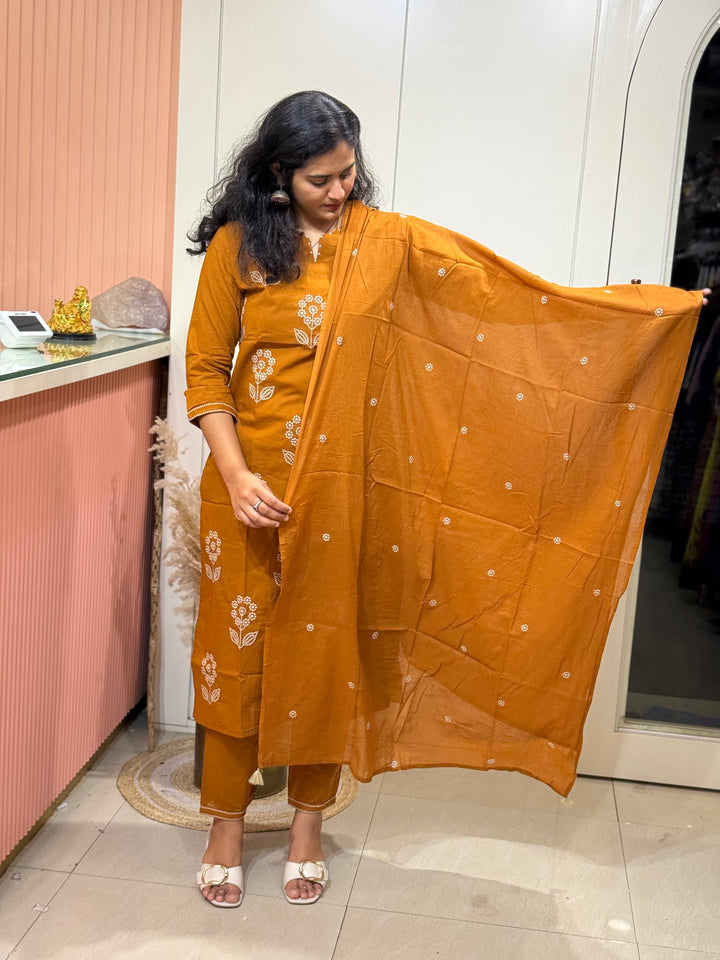 Premium Cotton Embroidery Kurta Set | Elegant Collection | R130