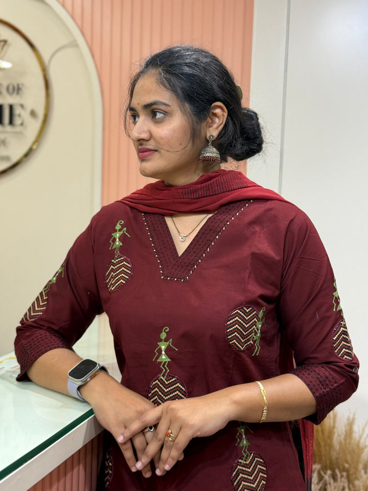 Pure Cotton Dress with Appliqué &amp; Embroidery | R125