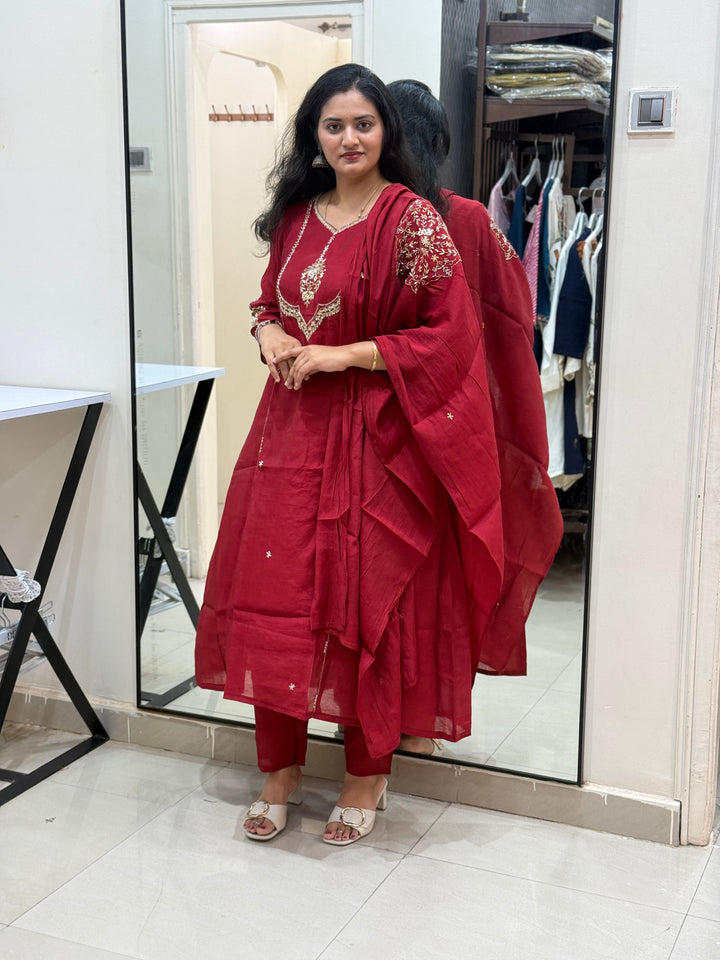 Premium Mul Chanderi Party wear Collection with Dupatta Work | R206