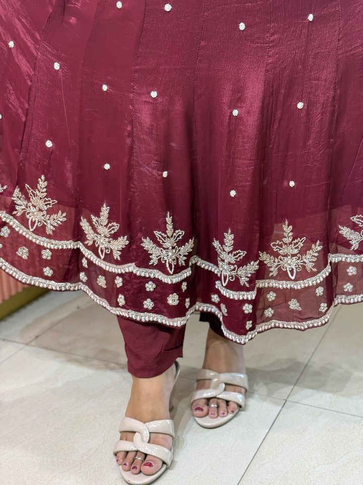 Pure Chinon Handwork Collection Party Wear  | R177