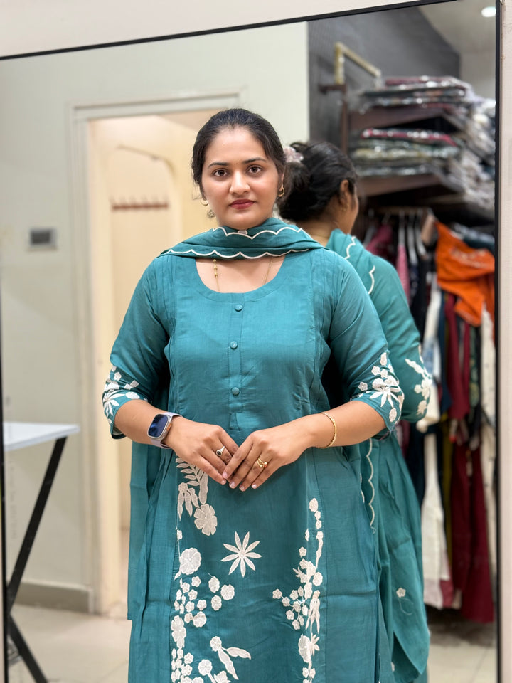 Mul Chanderi with Embroidery work | R204