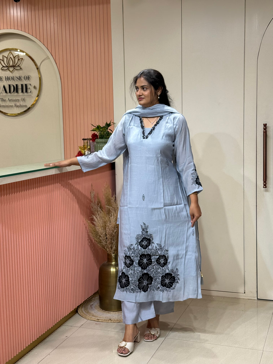 Pure Mul Chanderi Collection with embroidery Work(cotton Lining) | R229