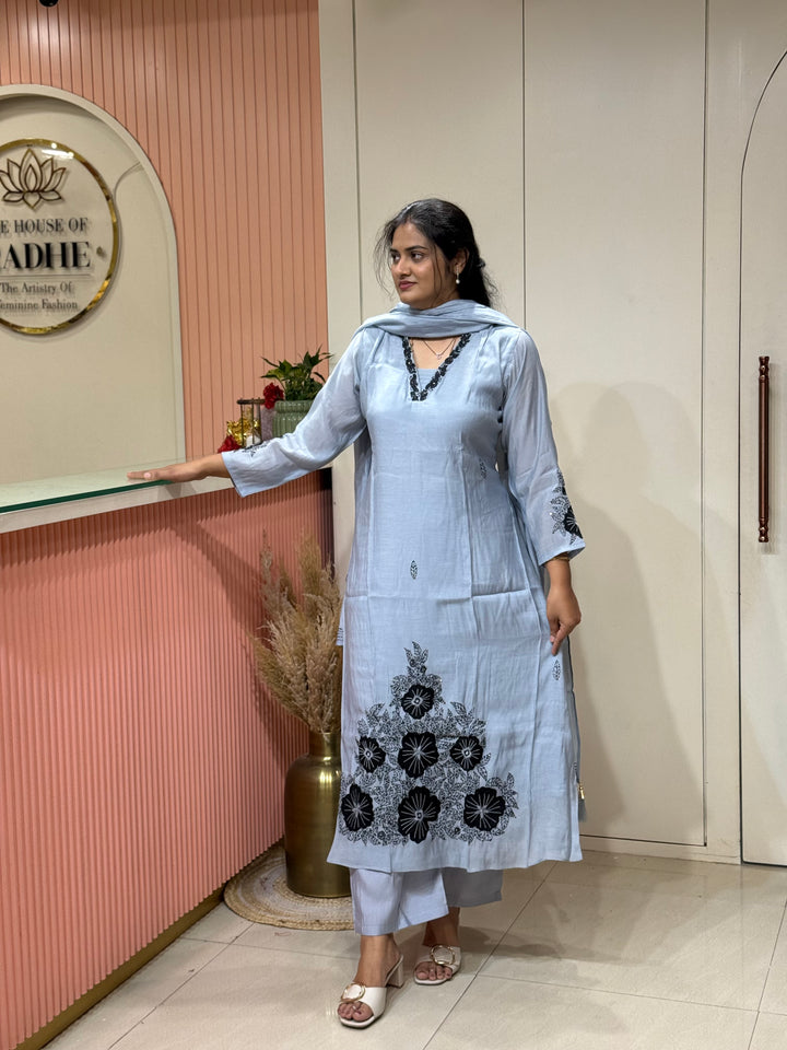 Pure Mul Chanderi Collection with embroidery Work(cotton Lining) | R229
