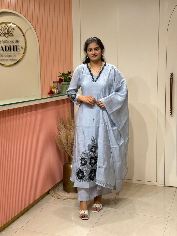 Pure Mul Chanderi Collection with embroidery Work(cotton Lining) | R229