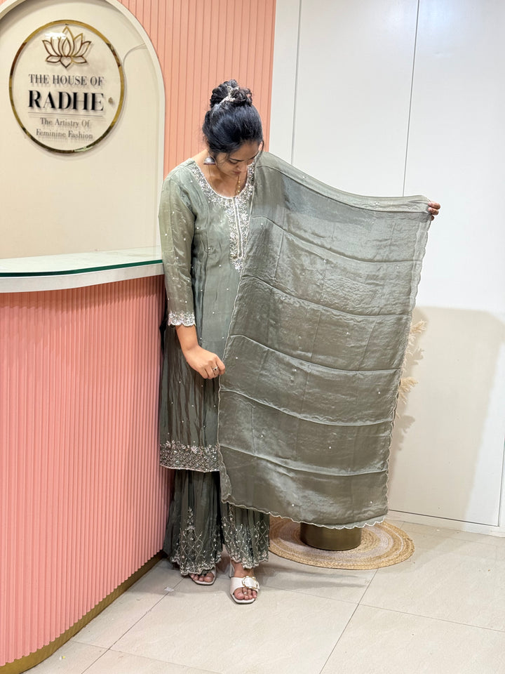 Festive Collection Pure Chinon Suit Set – RADHE45