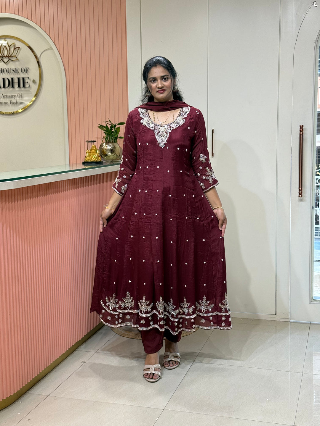 Pure Chinon Handwork Collection Party Wear  | R177