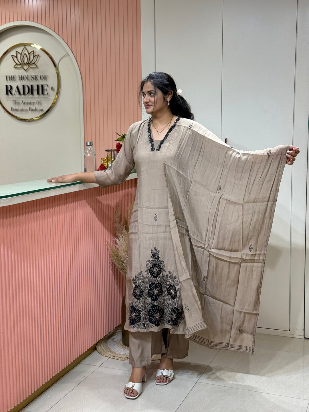 Pure Mul Chanderi Collection with embroidery Work(cotton Lining) | R229