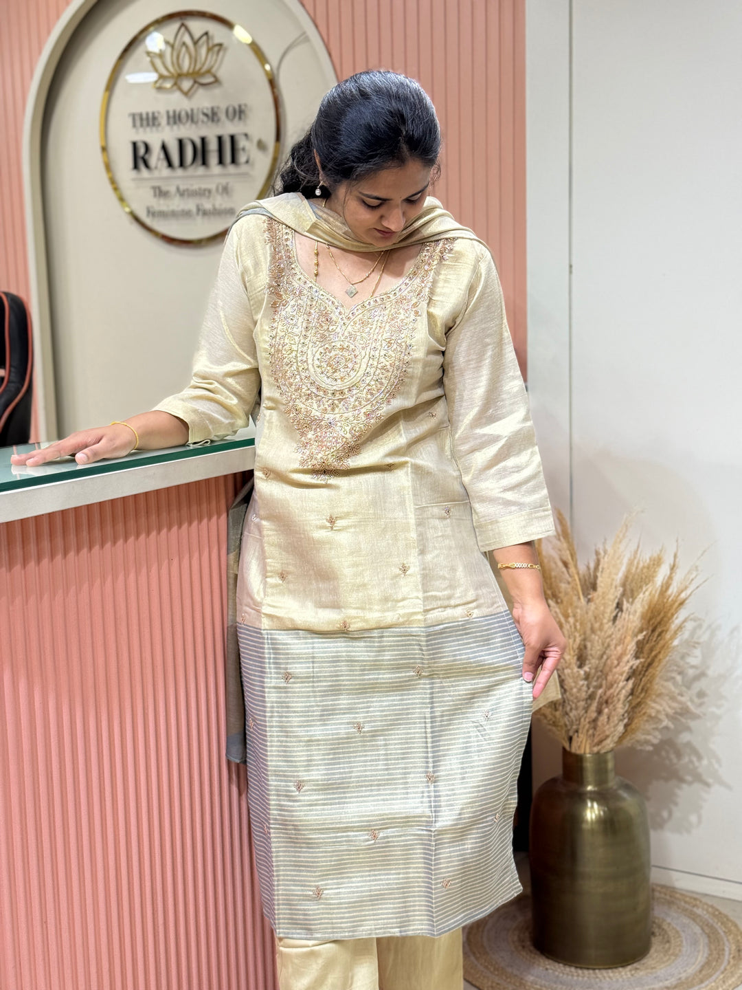 Pure Tissue Collection | Neck Handwork &amp; Beautiful Dupatta | R148