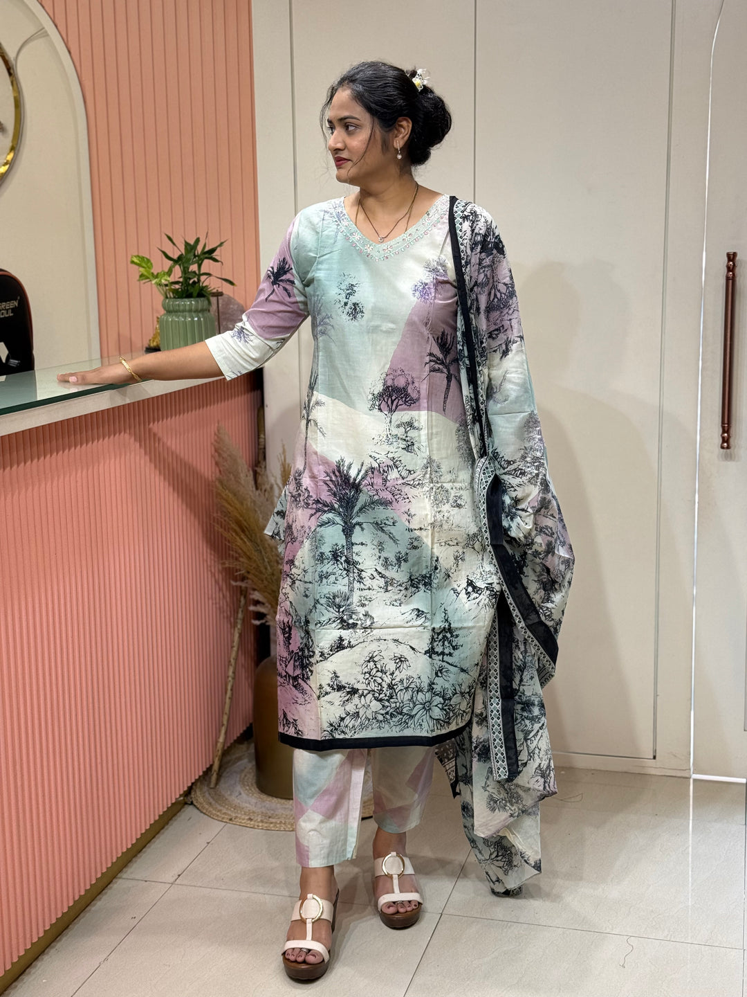 Cotton Collection with Beautiful Print with Full Length Cotton Dupatta | R230
