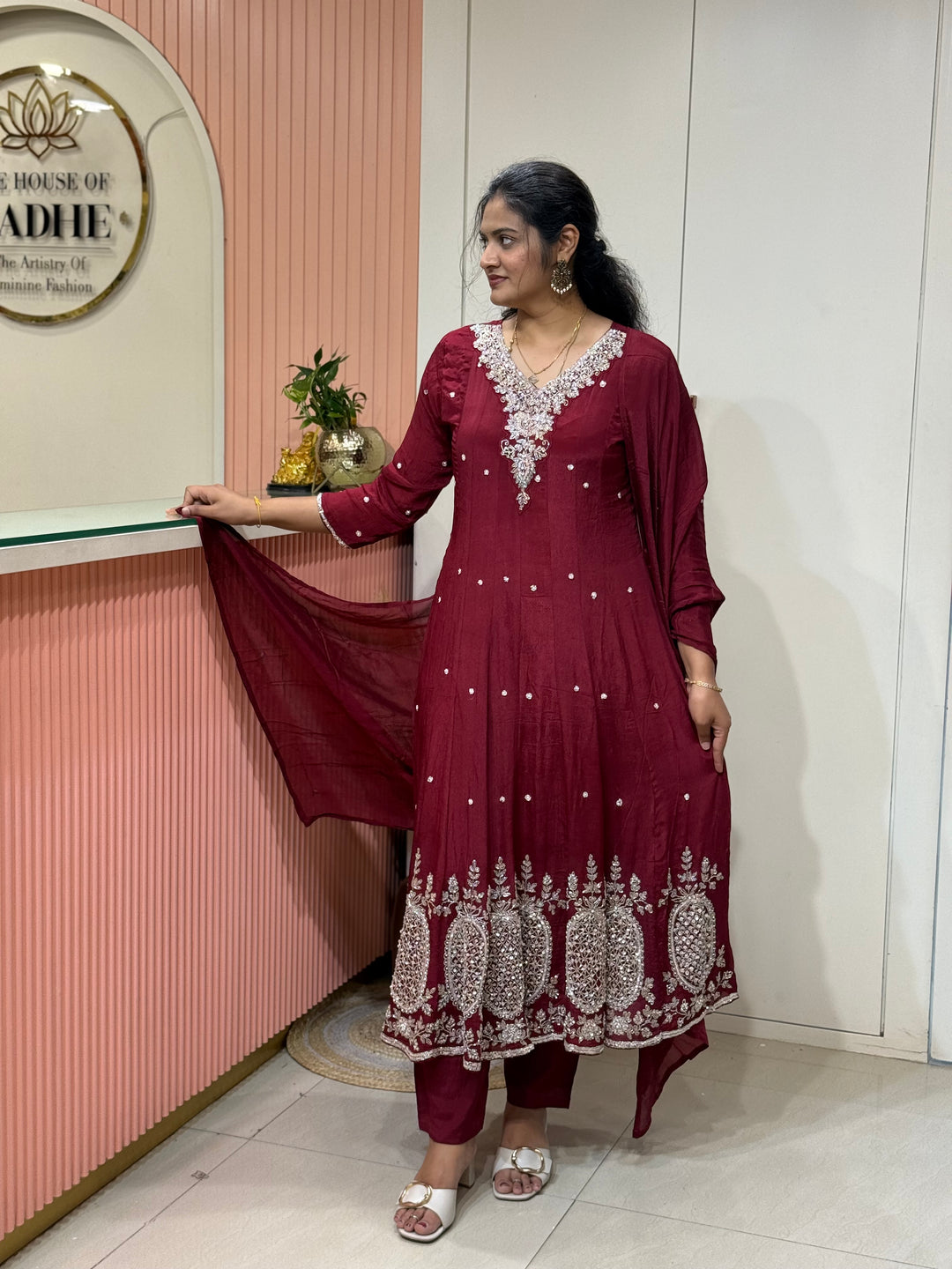 Pure Chinon Handwork Collection Party Wear | R177
