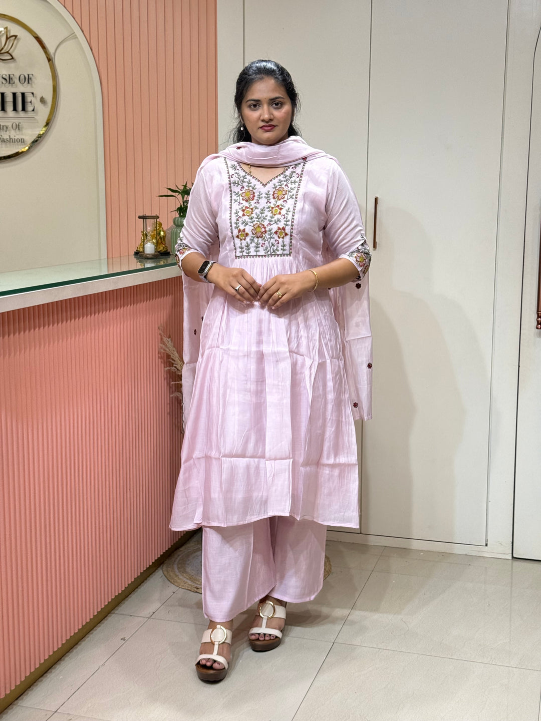 Mul Chanderi Collection with Embroidery work (Cotton Lining)| R204