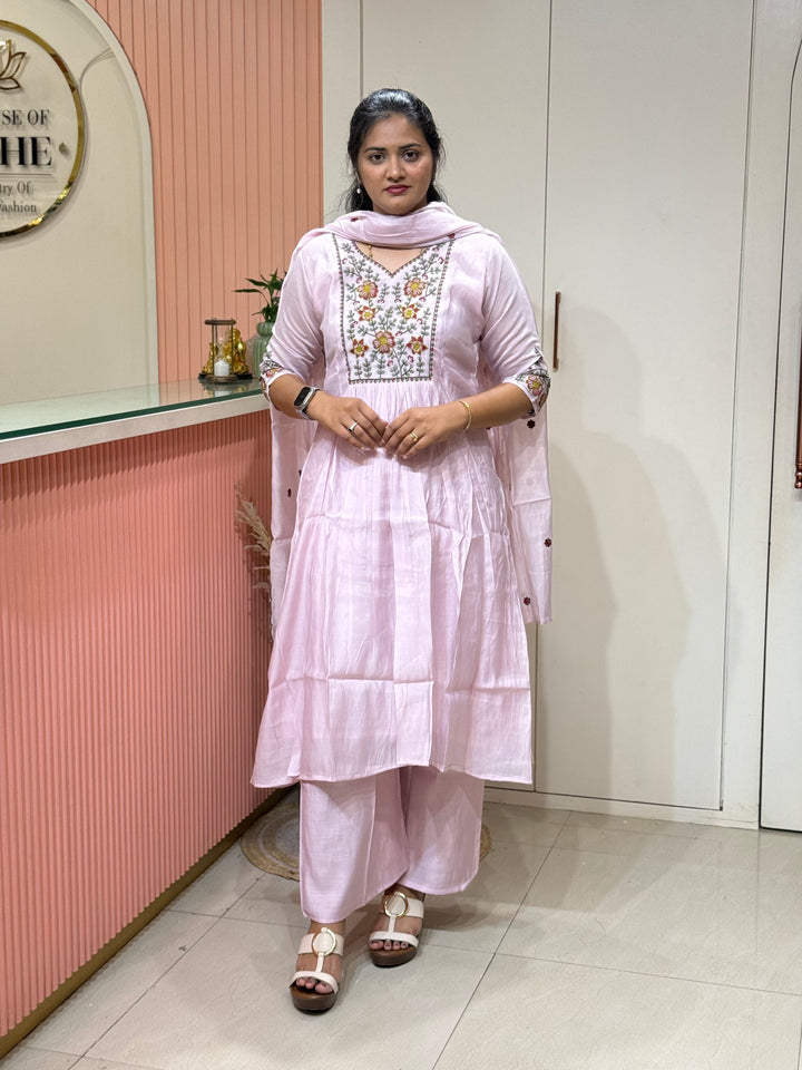 Mul Chanderi Collection with Embroidery work (Cotton Lining)| R204