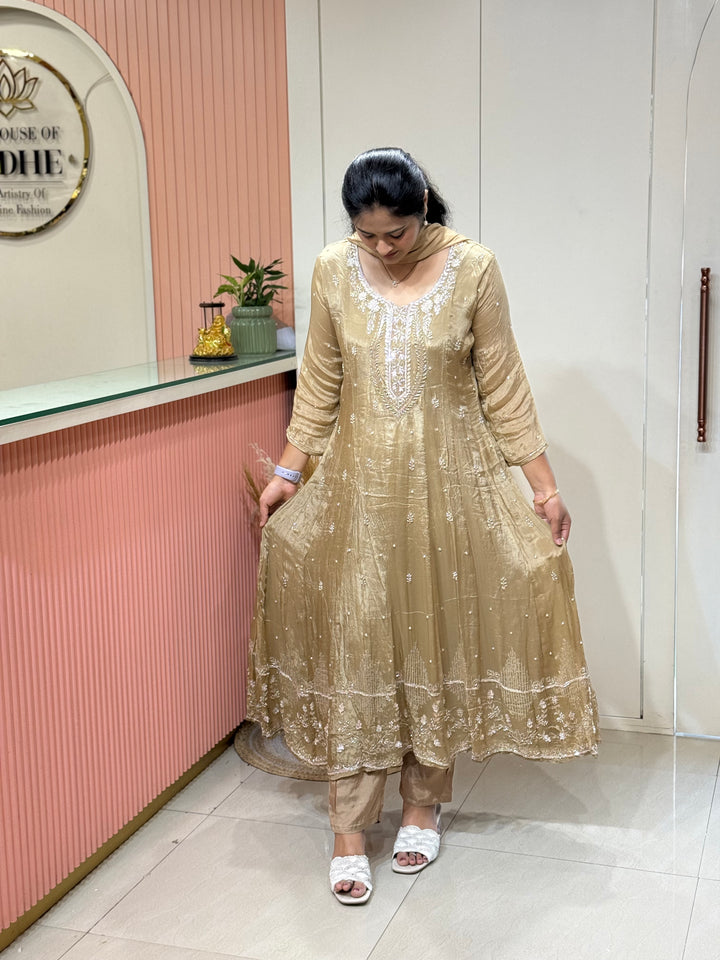 Pure Chinon Festive Collection | Full Handwork, Sequin &amp; Cut Dana | R177