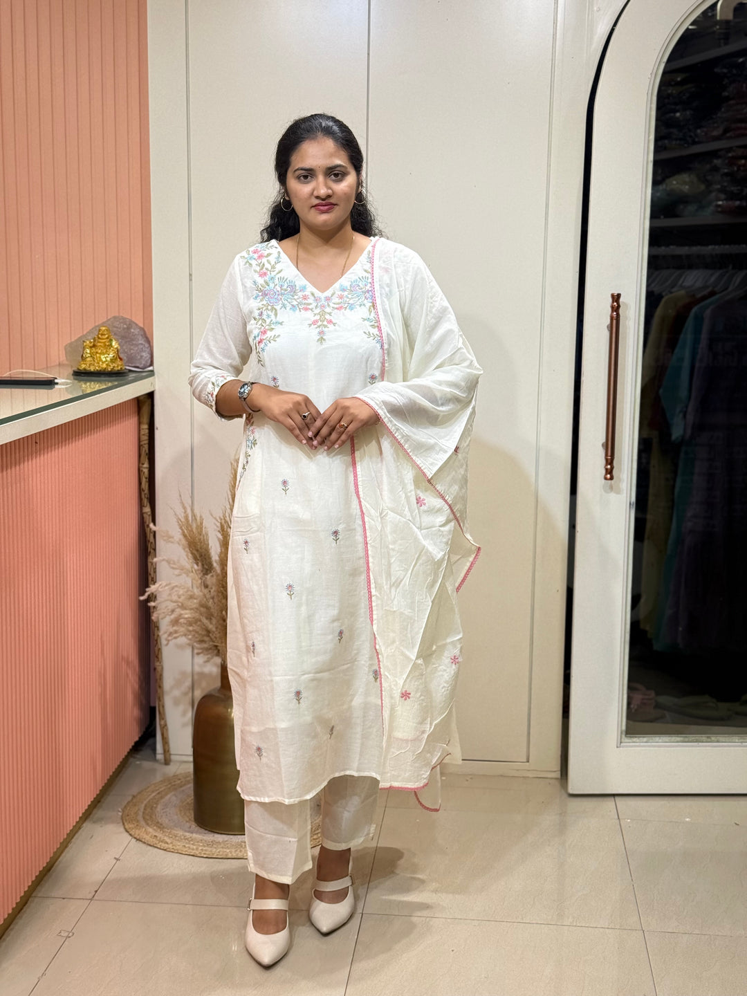 Pure Mul Cotton with Embroidery Work (Cotton Lining)  | R168