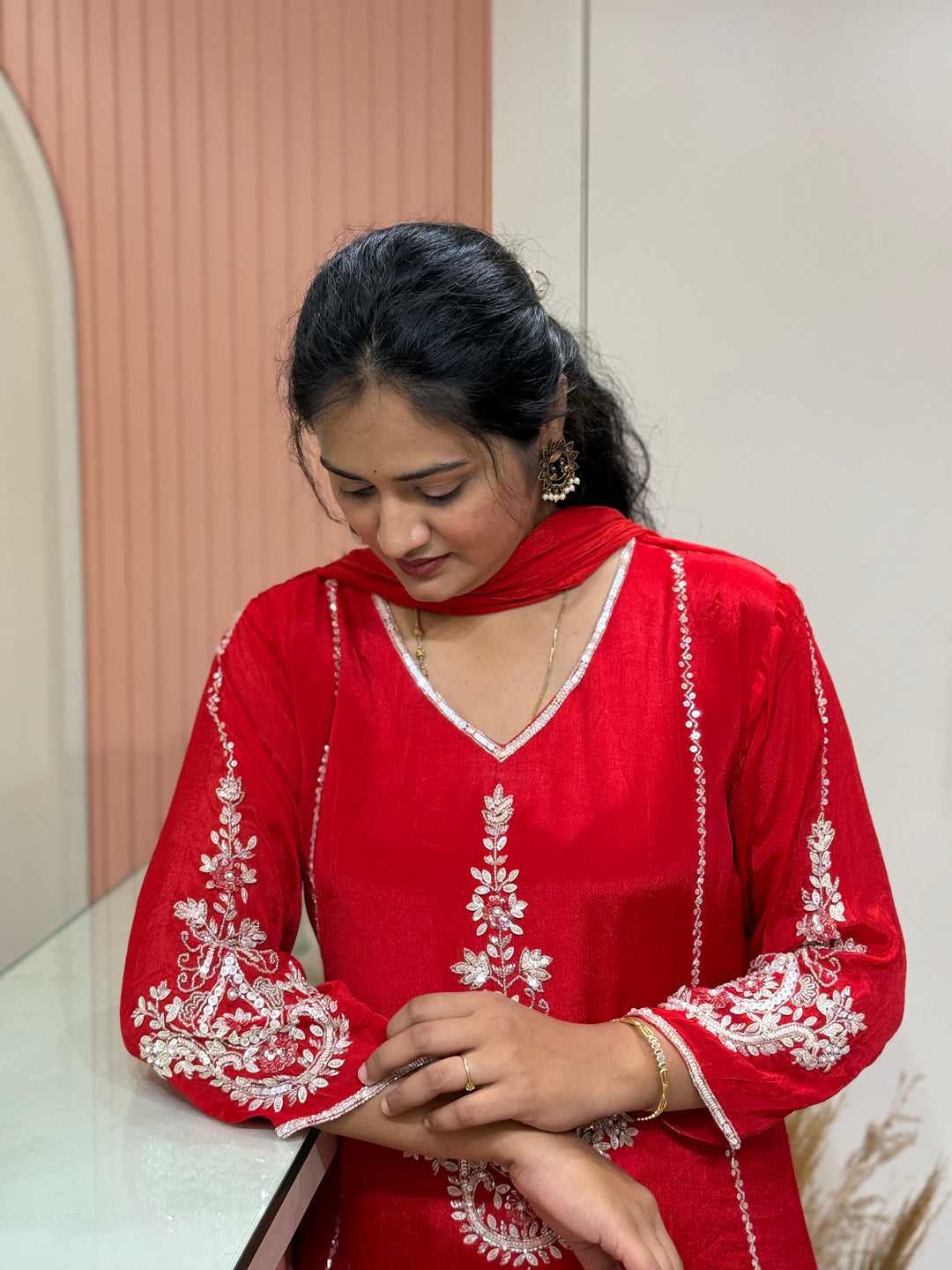 Pure Chinon Festive Collection | Full Handwork, Sequin &amp; Cut Dana | R177