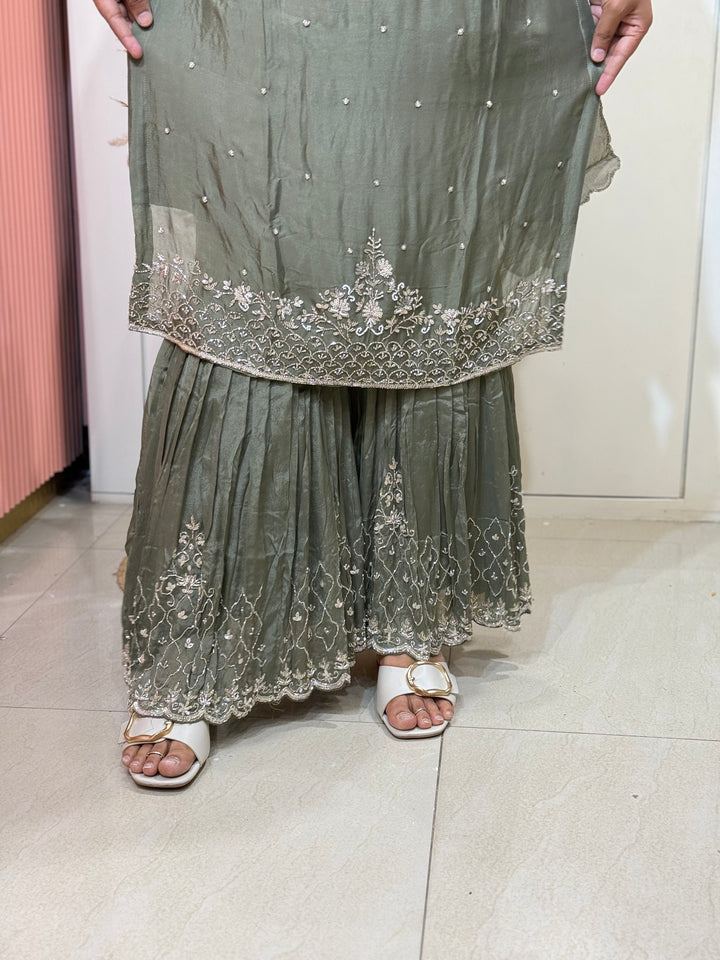 Festive Collection Pure Chinon Suit Set – RADHE45