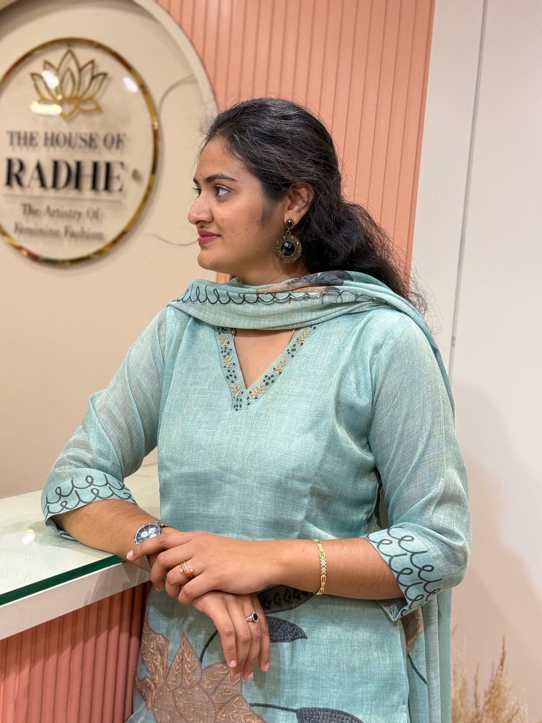 Luxury Pure Linen Collection – Kantha Stitch &amp; Knot Work | R154