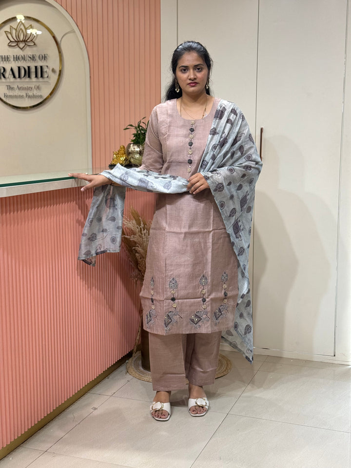 Pure Jamdhani Designer 3 Pcs Set Collection (Cotton Lining)| R211