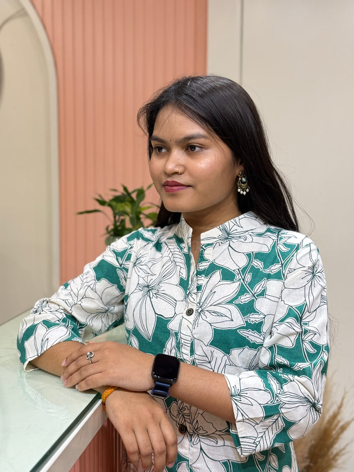Flex Cotton 2 piece collection with floral work | R137
