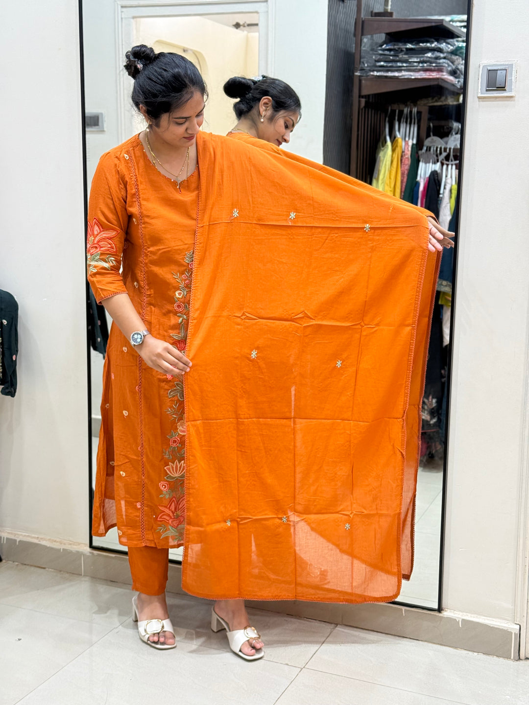 Mul Cotton Collection with Embroidery work (Cotton Lining)| R181
