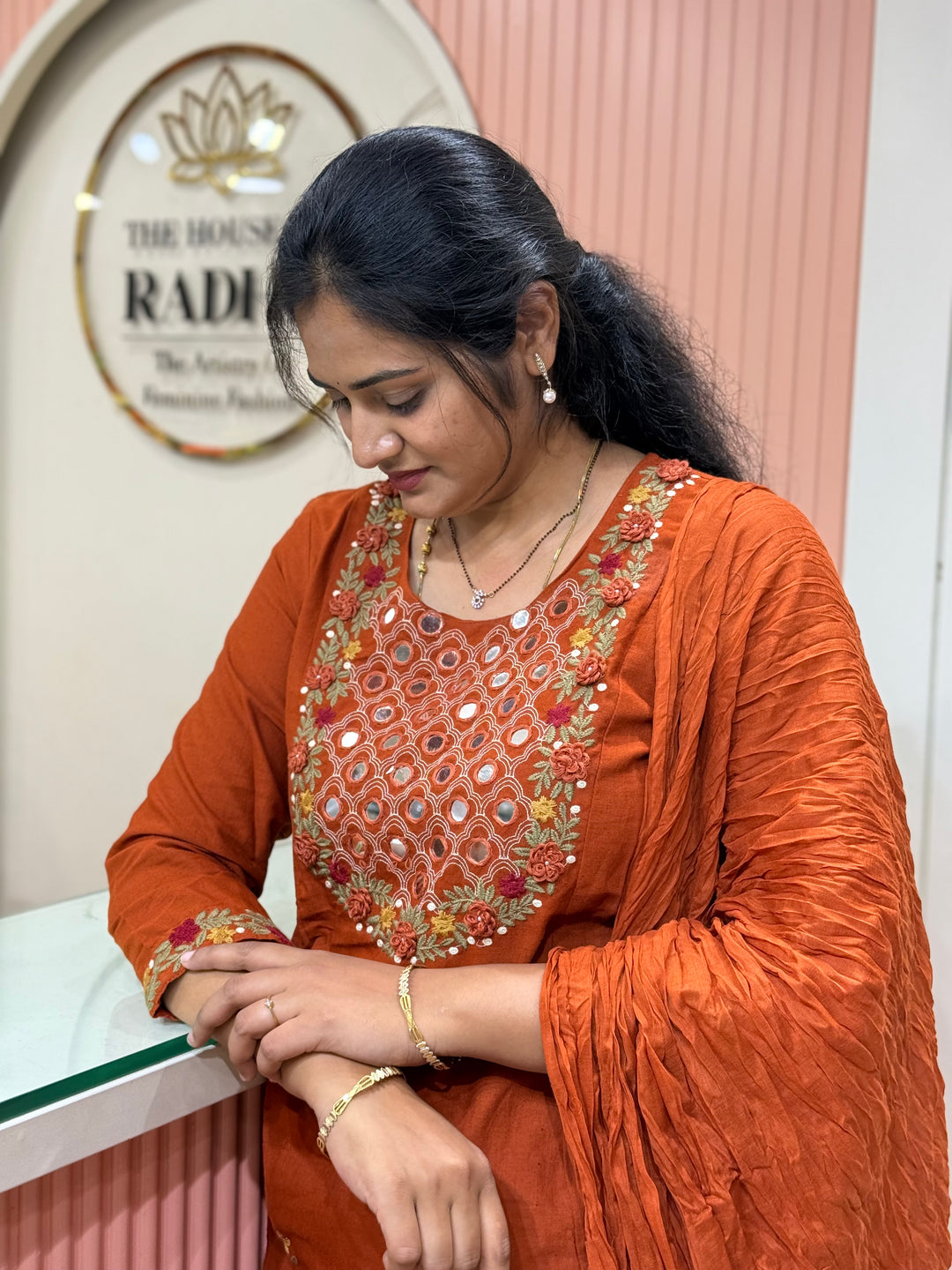 Khadi Cotton 3 Pcs Set Collection | Embroidery and Real Mirror Work | R145