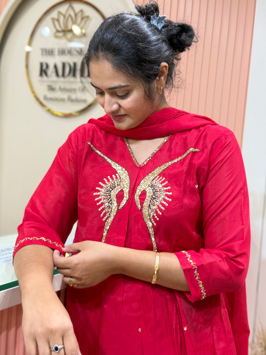 Mul Chanderi Elegant Yoke Work | R138