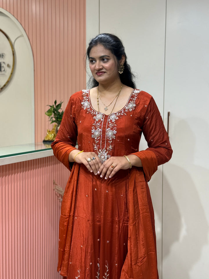 Pure Chinon Handwork Collection Party Wear | R177