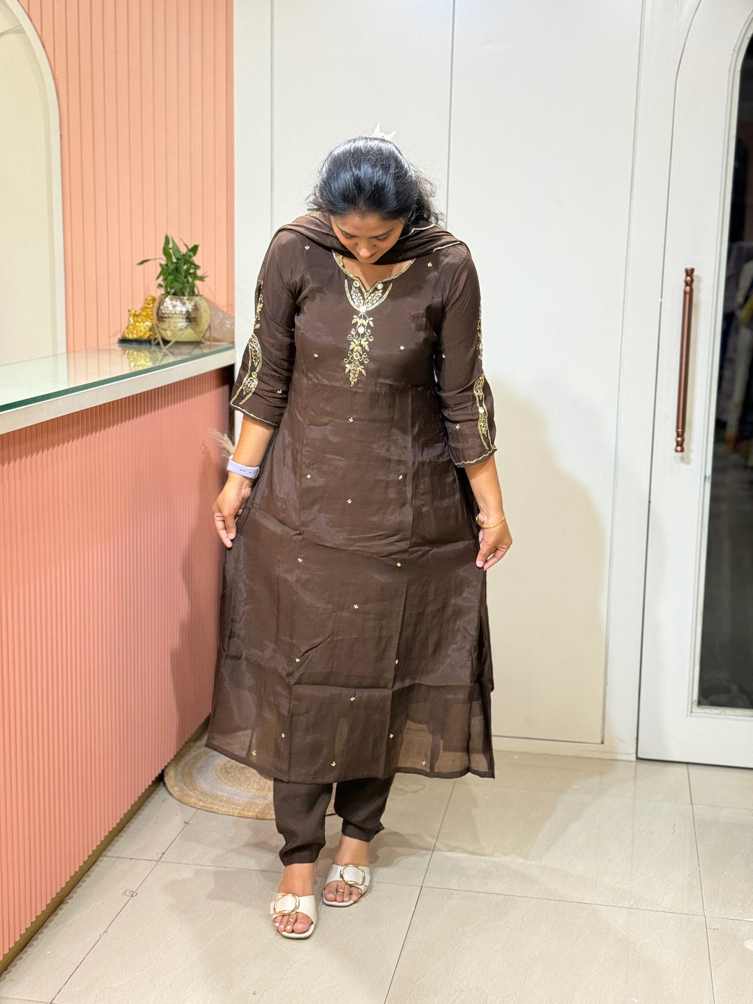 Mul Chanderi Semi Party Wear Collection | R205